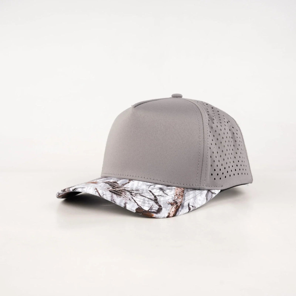 Gray, Orange & Brown Arctic Camo 5-Panel Curved Bill Snapback – Gray Back - #LoneStar Adhesive#