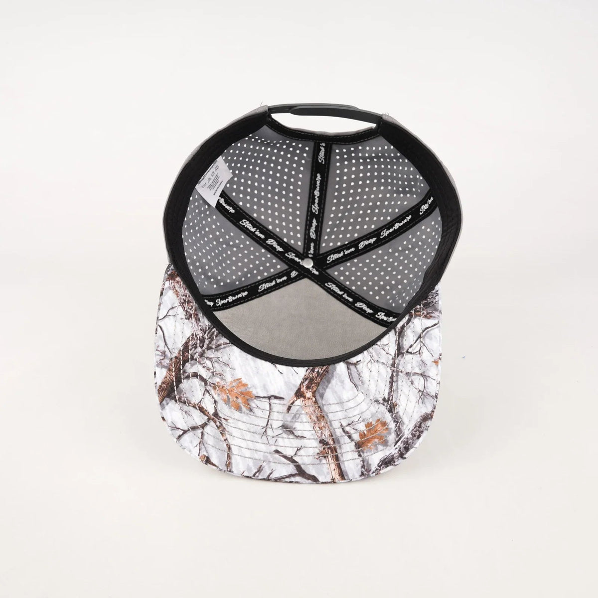 Gray, Orange & Brown Arctic Camo 7-Panel Flat Bill Snapback – Gray Back - #LoneStar Adhesive#