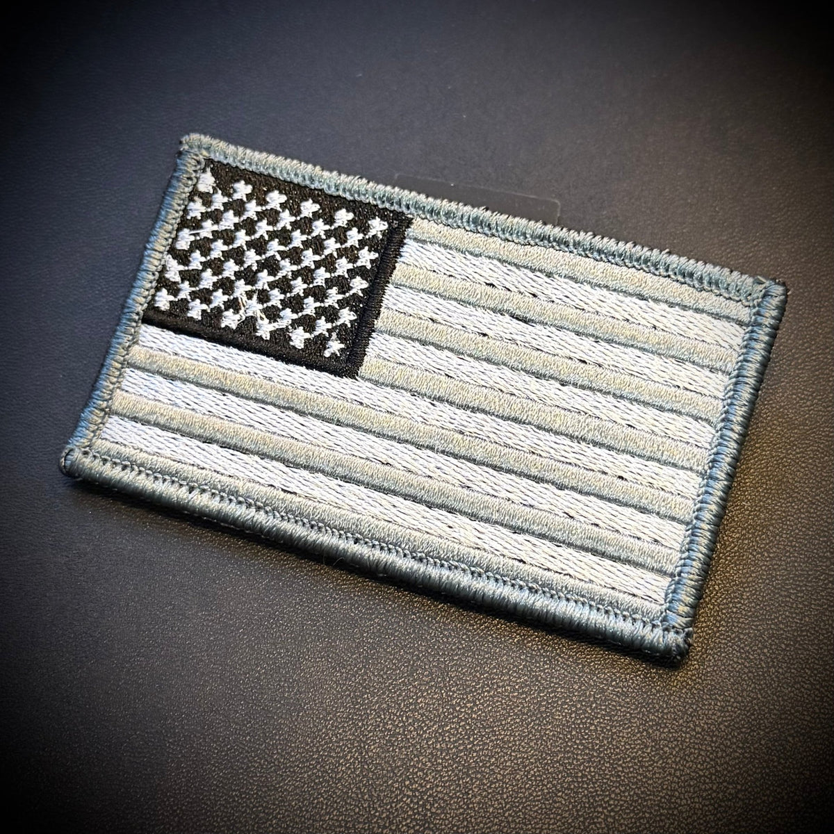 Gray Tactical American Flag Embroidered Flag Patch, 2x3.5" | VELCRO® Brand Hook Backing - #LoneStar Adhesive#
