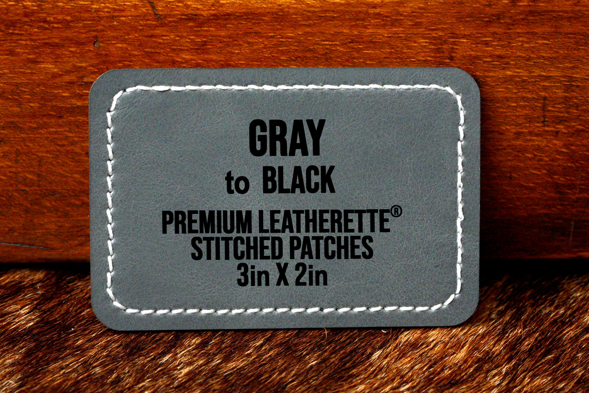 Stitched Premium Leatherette® Patches - 2"x3" Rectangle