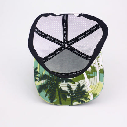 Green front with palm trees and white back - LoneStar Adhesive