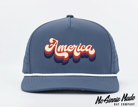 Groovy font "America" UV Printed Patches - LoneStar Adhesive