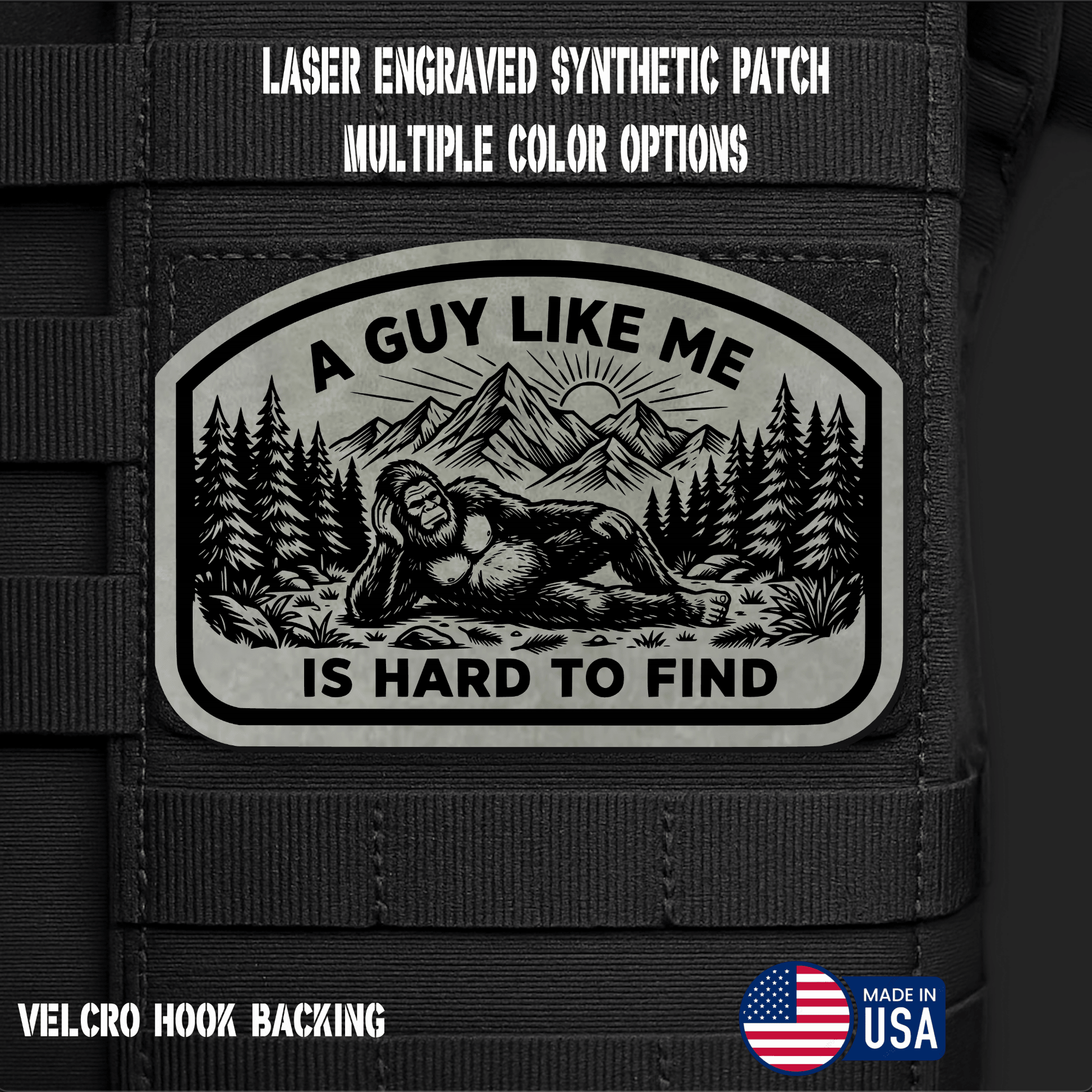 Guy Like Me is Hard to Find (Option 1) Funny Morale Patch | Made in USA | VELCRO® Brand Hook Backing - LoneStar Adhesive