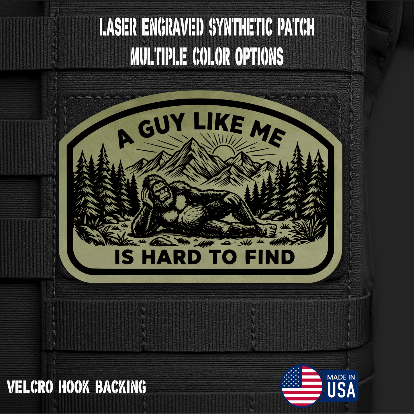 Guy Like Me is Hard to Find (Option 1) Funny Morale Patch | Made in USA | VELCRO® Brand Hook Backing - LoneStar Adhesive