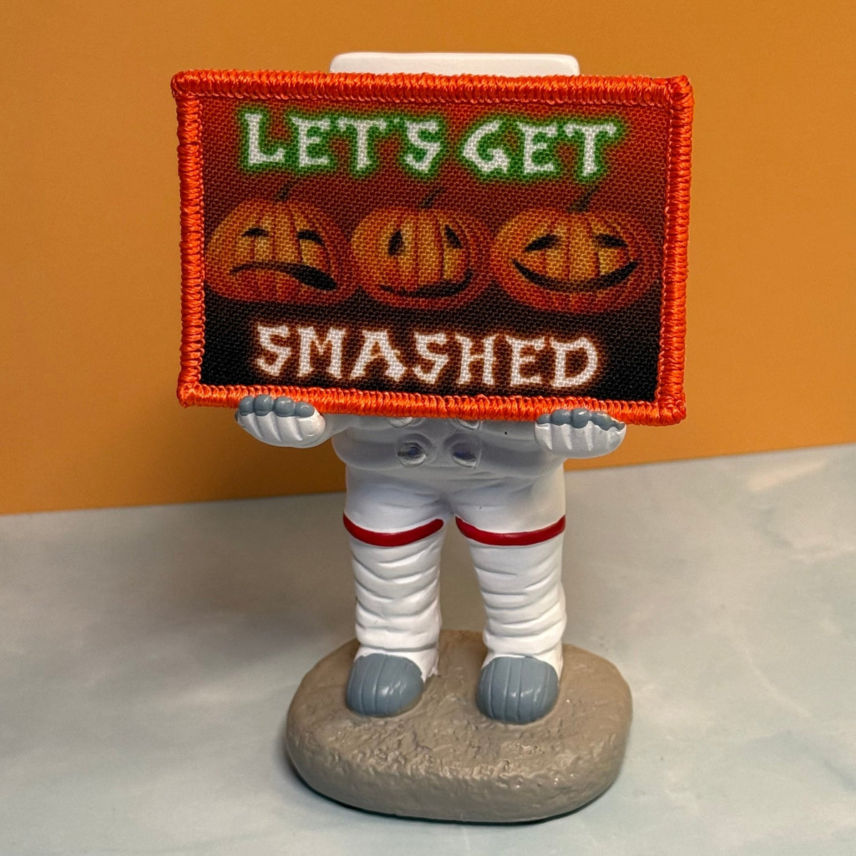 Halloween Smashed Pumpkins Funny Printed Morale Patch, 2x3" | VELCRO® Brand Hook Backing - #LoneStar Adhesive#
