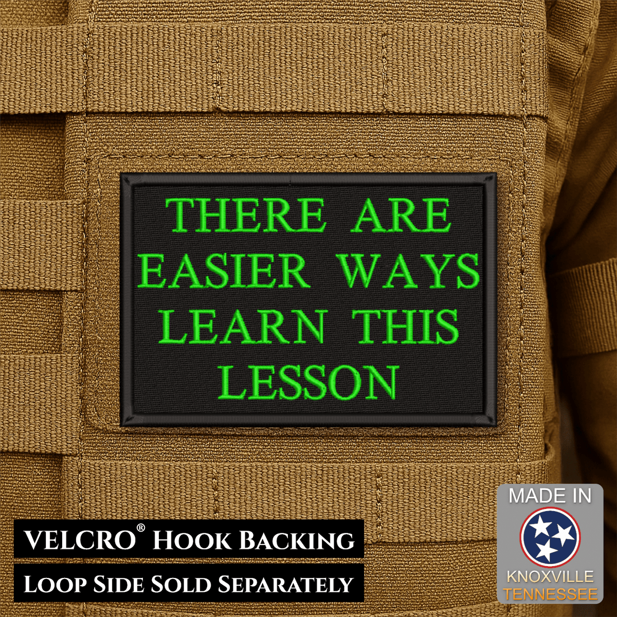 Hard Life Lessons Funny Morale Patch, 2x3" | Made in USA | VELCRO® Brand Hook Backing - #LoneStar Adhesive#
