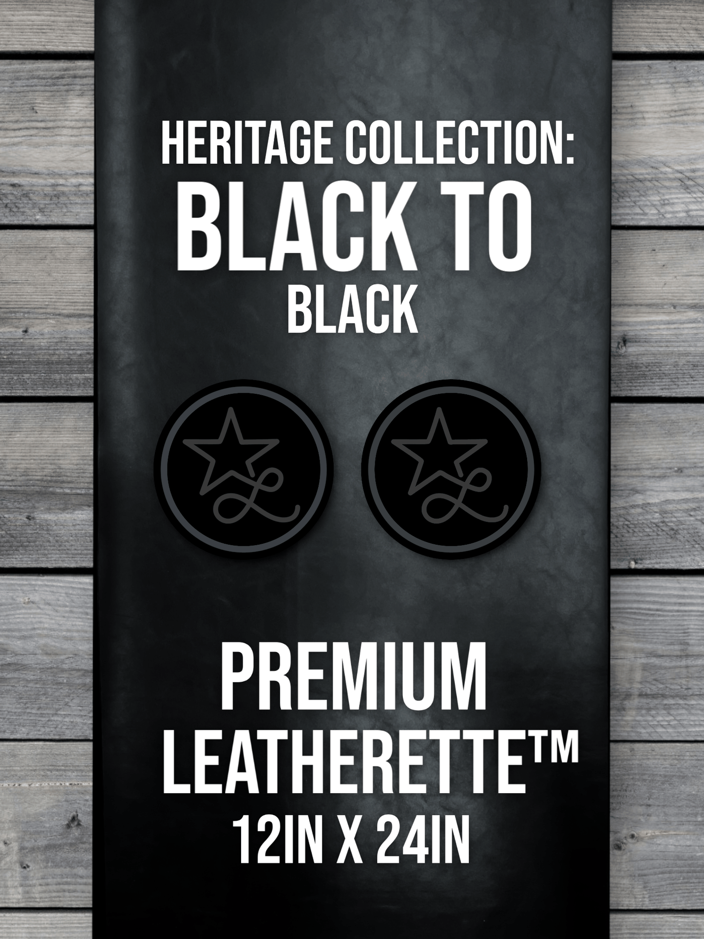 Heritage Collection: Black / Black Durra - Bull Premium Leatherette™ Sheets (12x24) - #LoneStar Adhesive#