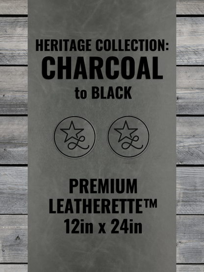 Heritage Collection: Charcoal Durra - Bull Premium Leatherette™ Sheets (12x24) - #LoneStar Adhesive#