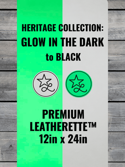 Heritage Collection: Glow - in - the - Dark Durra - Bull Premium Leatherette™ Sheets (12x24) - #LoneStar Adhesive#