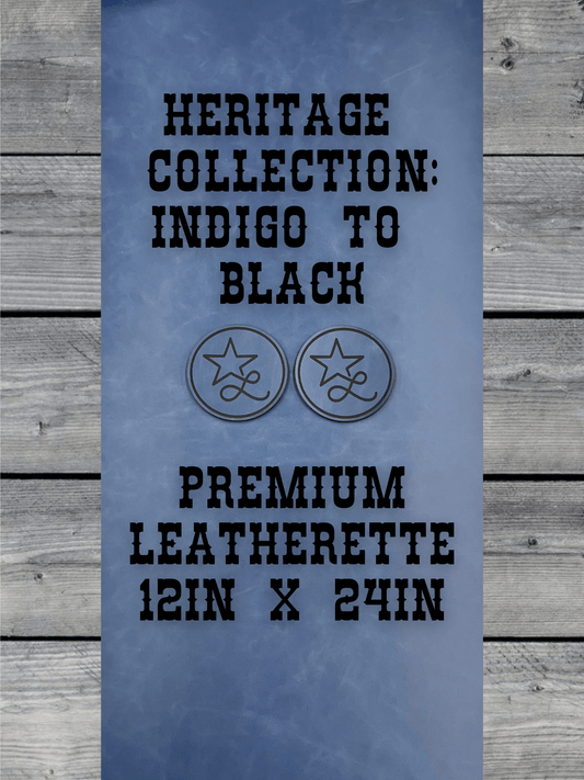 Heritage Collection: Indigo Durra - Bull Premium Leatherette™ Sheets (12x24) - #LoneStar Adhesive#