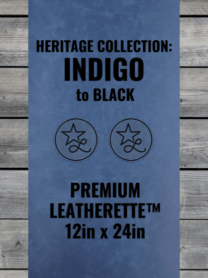 Heritage Collection: Indigo Durra - Bull Premium Leatherette™ Sheets (12x24) - #LoneStar Adhesive#