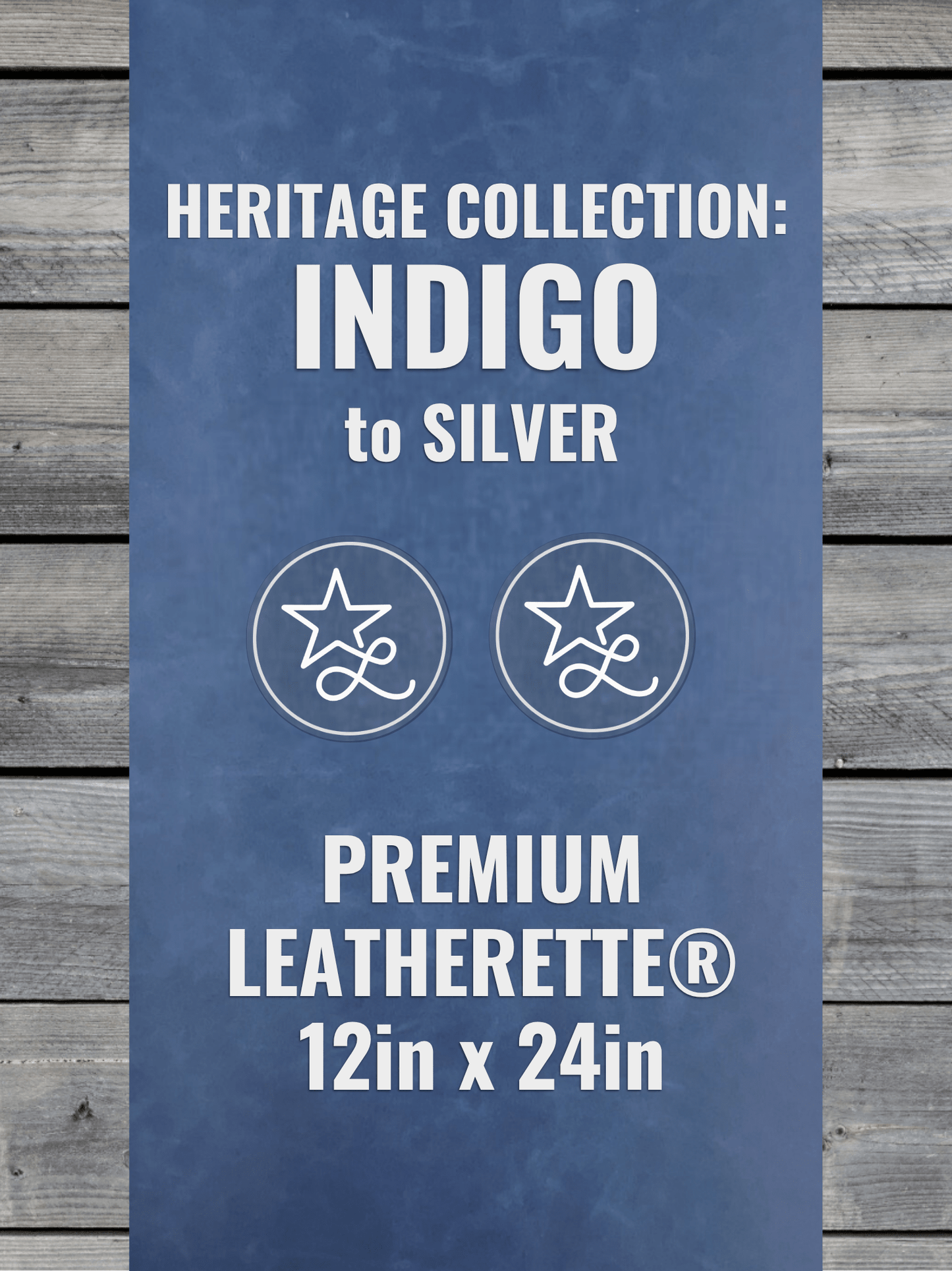 Heritage Collection: Indigo/SILVER Durra-Bull Premium Leatherette® Sheets (12x24) - LoneStar Adhesive