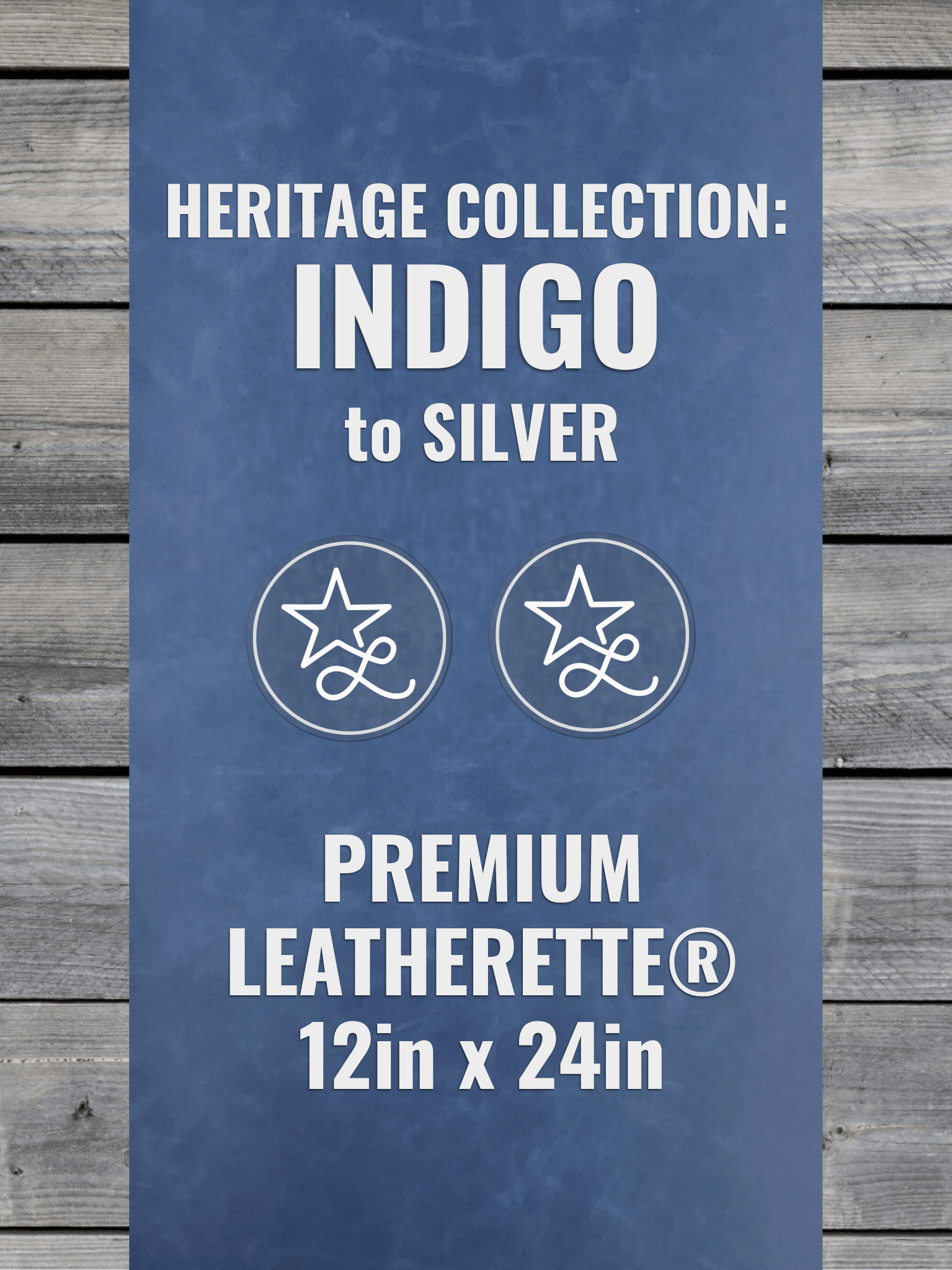 Heritage Collection: Indigo/SILVER Durra-Bull Premium Leatherette® Sheets (12x24) - LoneStar Adhesive