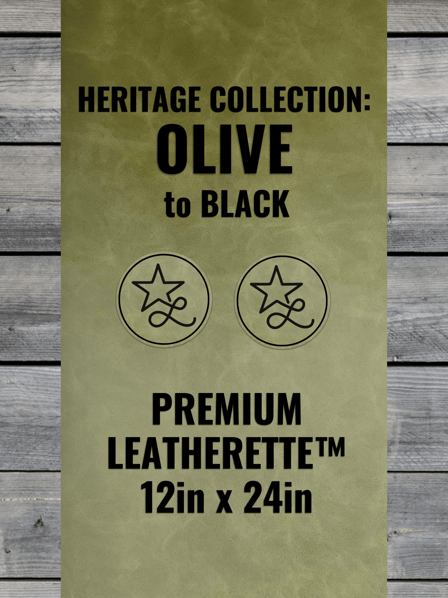 Heritage Collection: Olive / Black Durra - Bull Premium Leatherette™ Sheets (12x24) - #LoneStar Adhesive#