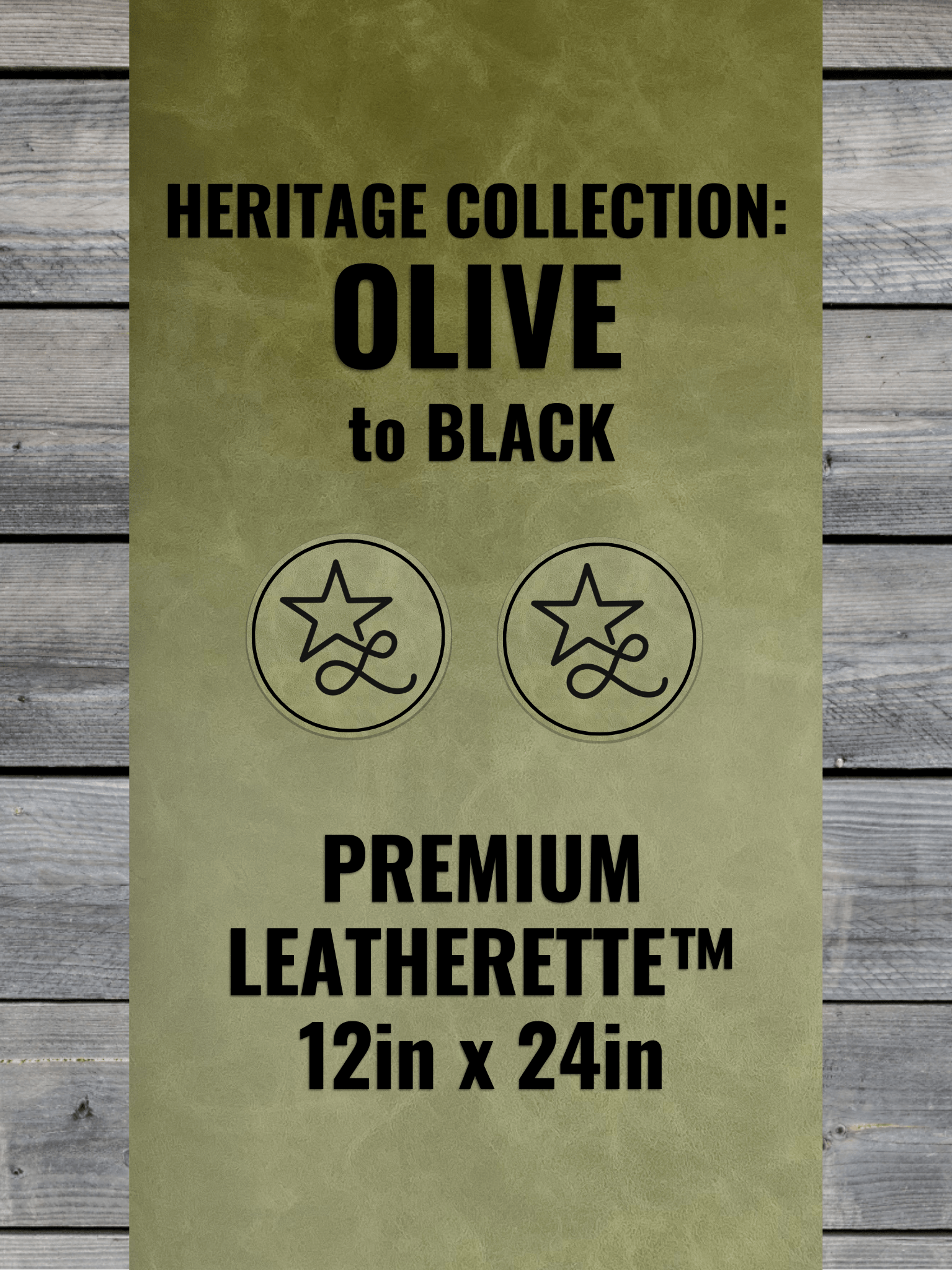 Heritage Collection: Olive / Black Durra - Bull Premium Leatherette™ Sheets (12x24) - #LoneStar Adhesive#