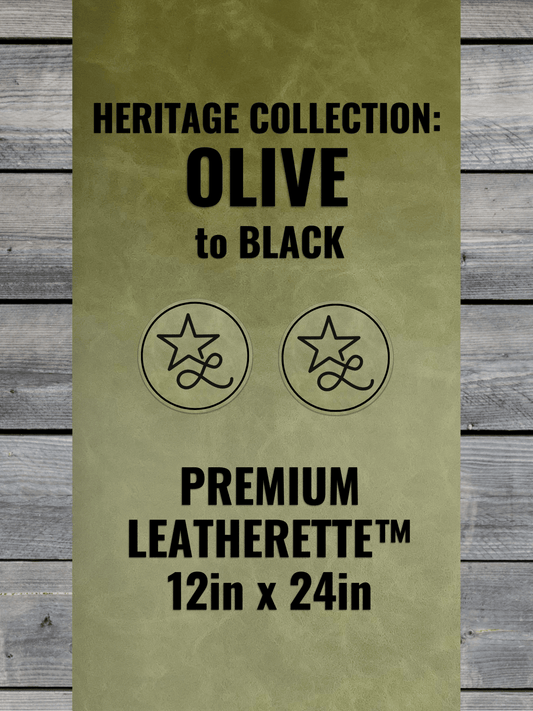 Heritage Collection: Olive / Black Durra - Bull Premium Leatherette™ Sheets (12x24) - #LoneStar Adhesive#