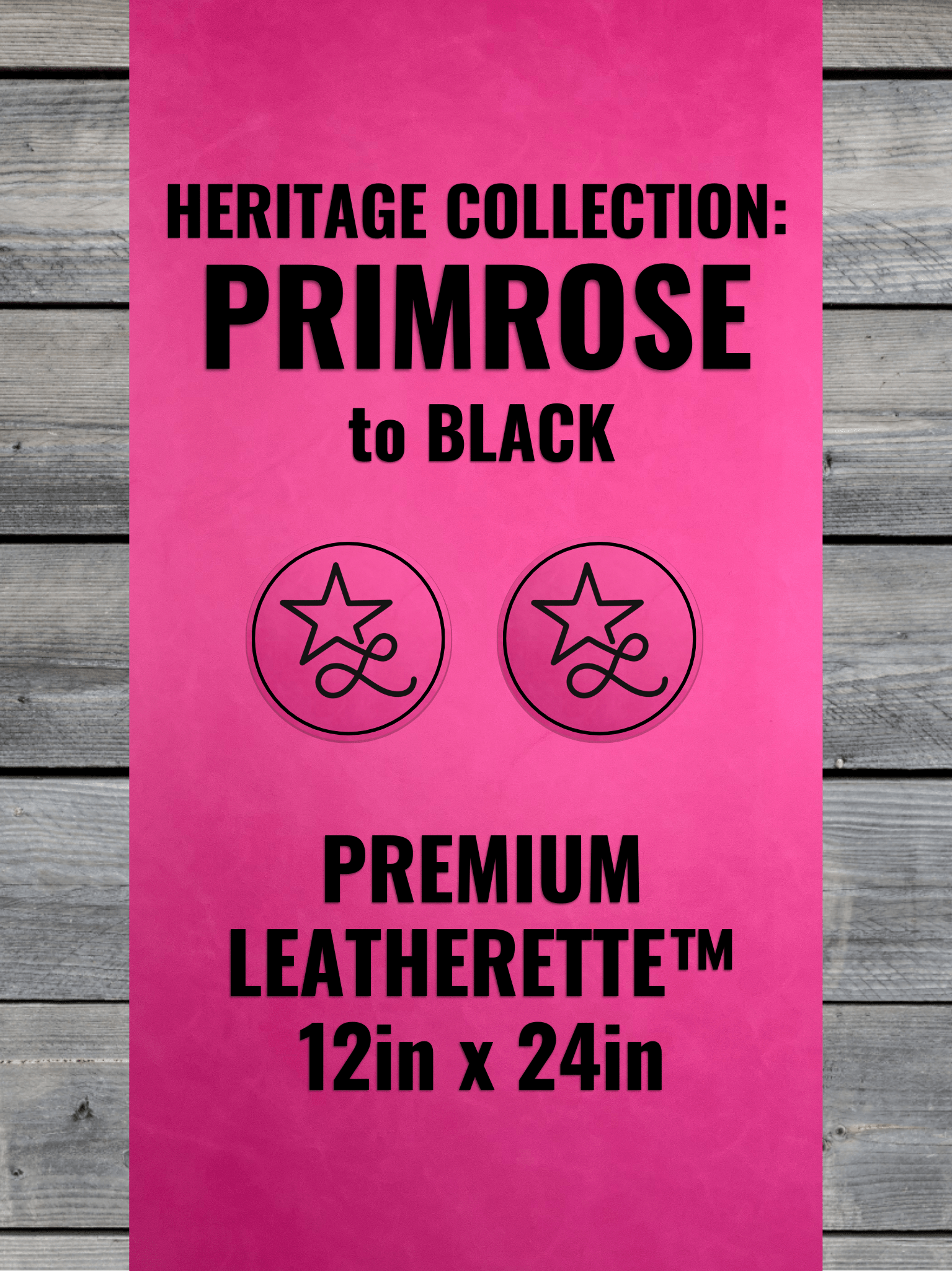 Heritage Collection: Primrose / Black Durra - Bull Premium Leatherette™ Sheets (12x24) - #LoneStar Adhesive#