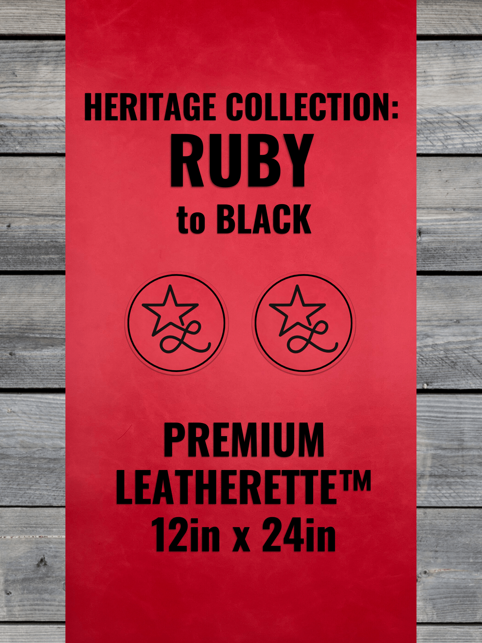 Heritage Collection: Ruby / Black Durra - Bull Premium Leatherette™ Sheets (12x24) - #LoneStar Adhesive#