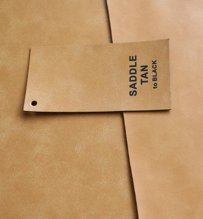Heritage Collection: Saddle Tan / Black Durra - Bull Premium Leatherette® Sheets (12x24) - LoneStar Adhesive