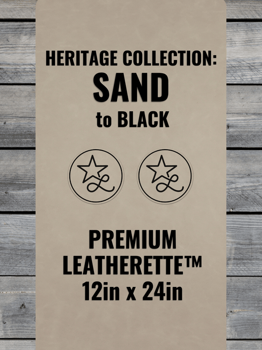 Heritage Collection: Sand / Black Durra - Bull Premium Leatherette™ Sheets (12x24) - #LoneStar Adhesive#