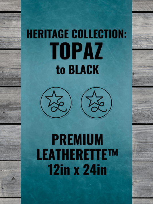 Heritage Collection: Topaz / Black Durra - Bull Premium Leatherette™ Sheets (12x24) - #LoneStar Adhesive#