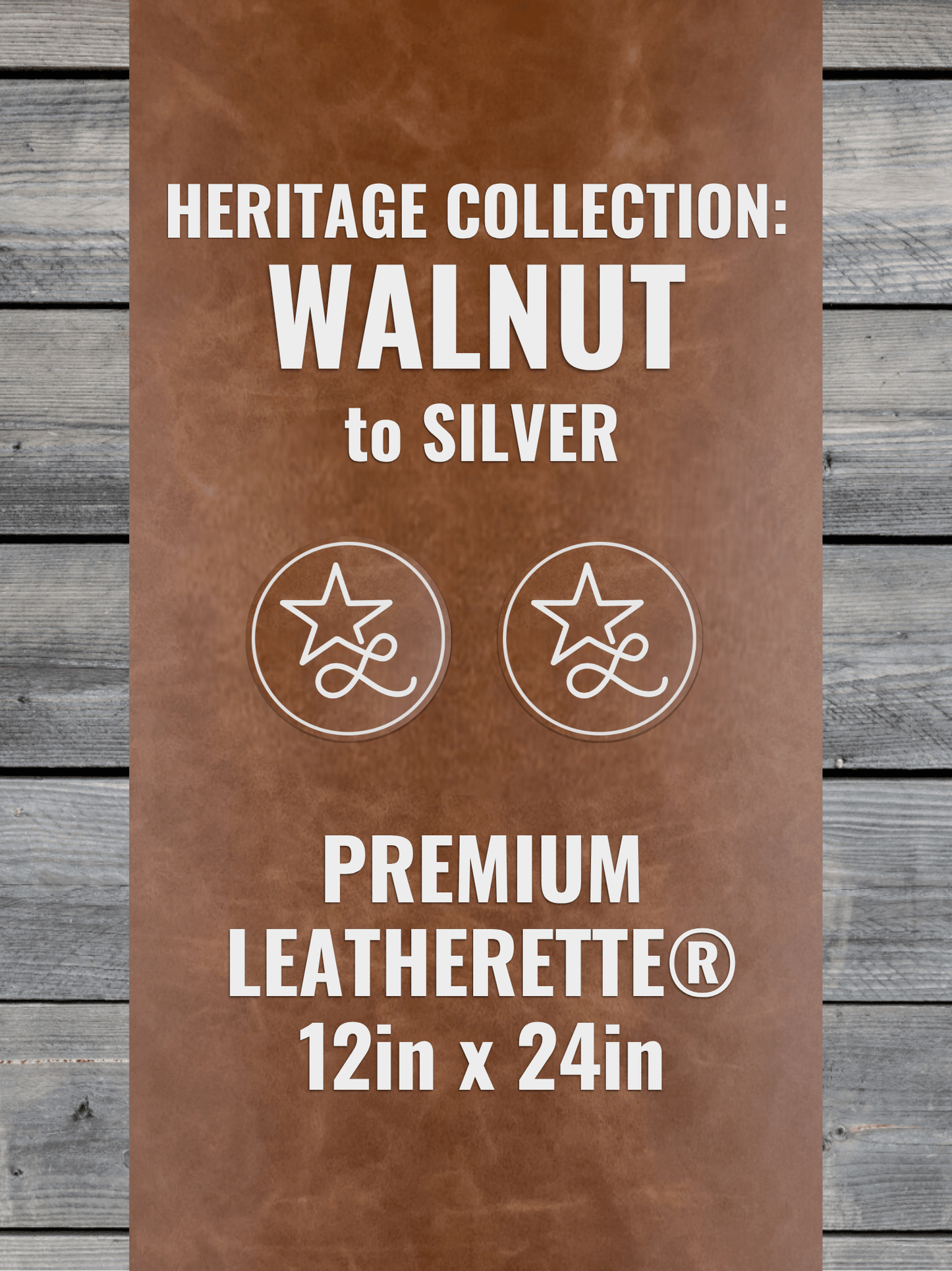 Heritage Collection: Walnut/Silver Durra-Bull Premium Leatherette® Sheets (12x24) - LoneStar Adhesive