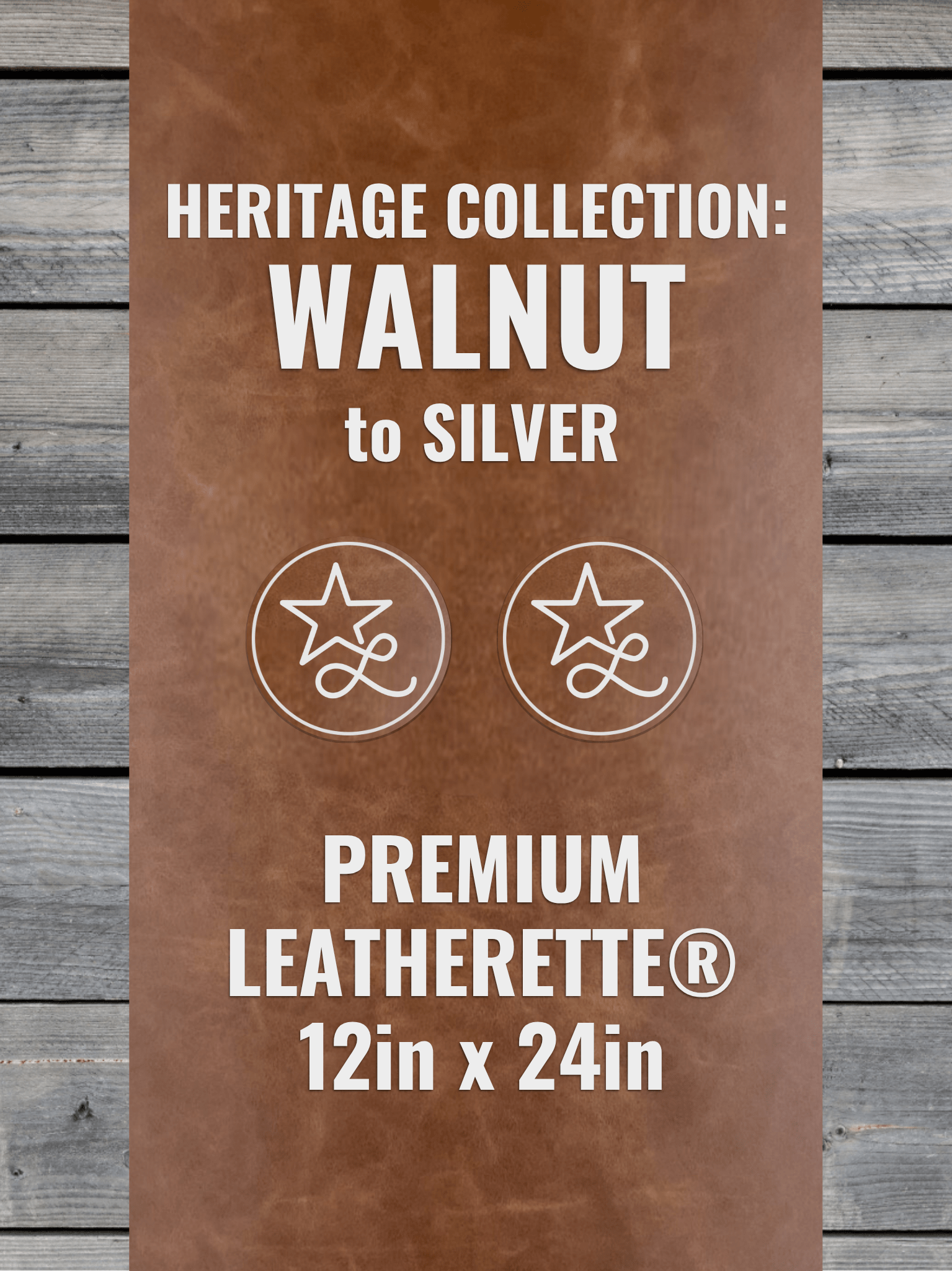 Heritage Collection: Walnut/Silver Durra-Bull Premium Leatherette® Sheets (12x24) - LoneStar Adhesive