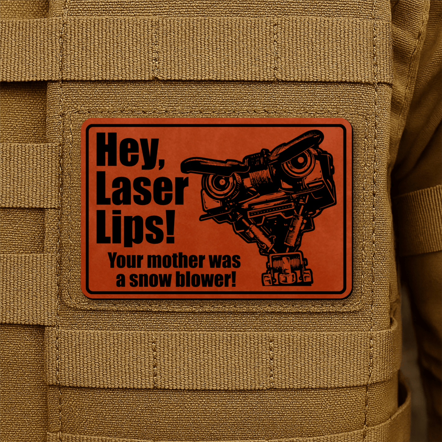 Hey Laser Lips Morale Patch 2"x3" Hook & Loop | Made in USA - LoneStar Adhesive
