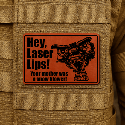 Hey Laser Lips Morale Patch 2"x3" Hook & Loop | Made in USA - LoneStar Adhesive