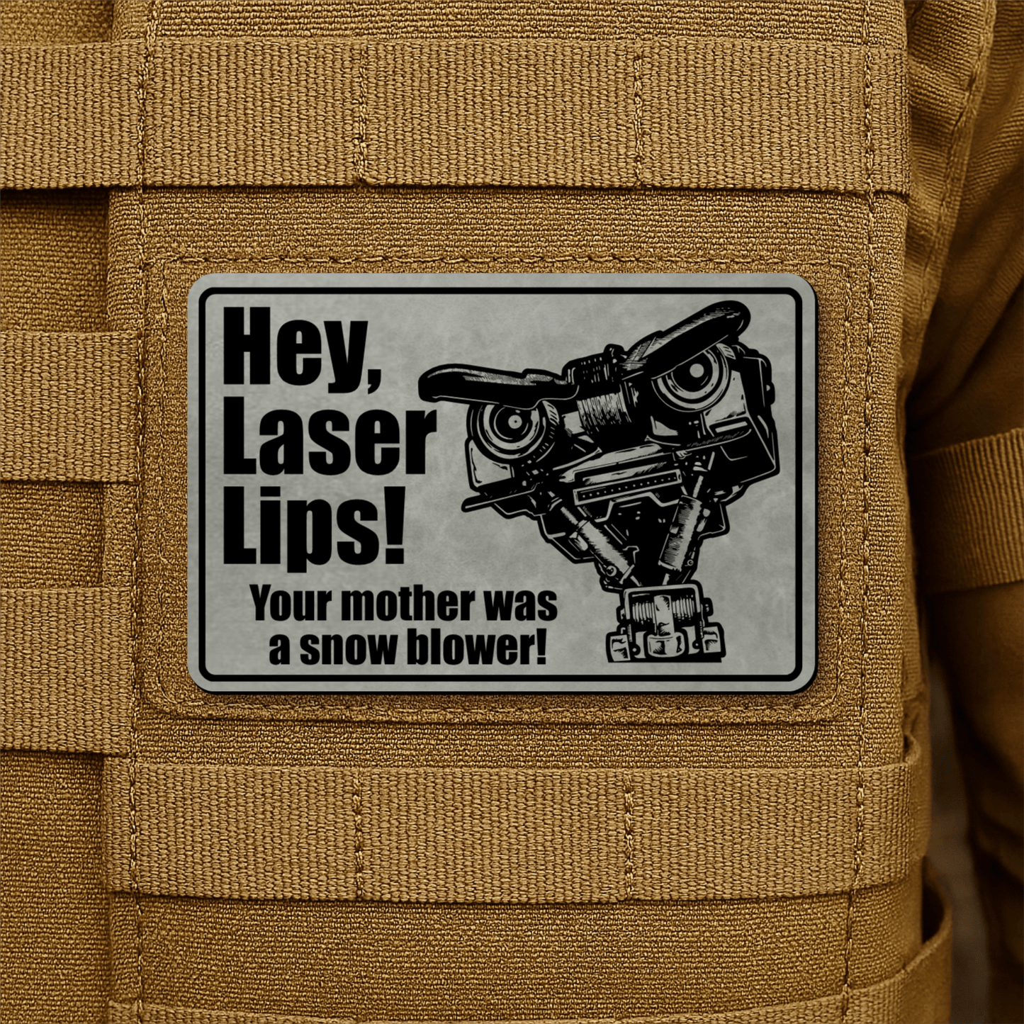 Hey Laser Lips Morale Patch 2"x3" Hook & Loop | Made in USA - LoneStar Adhesive