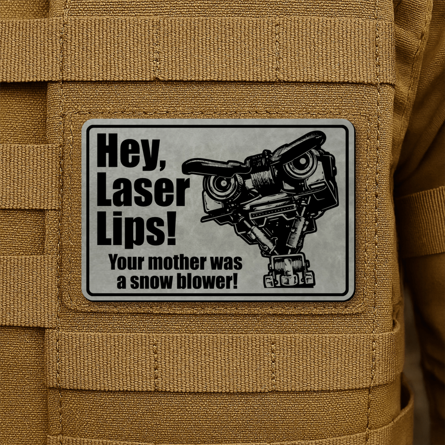 Hey Laser Lips Morale Patch 2"x3" Hook & Loop | Made in USA - LoneStar Adhesive