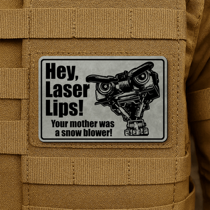 Hey Laser Lips Morale Patch 2"x3" Hook & Loop | Made in USA - LoneStar Adhesive