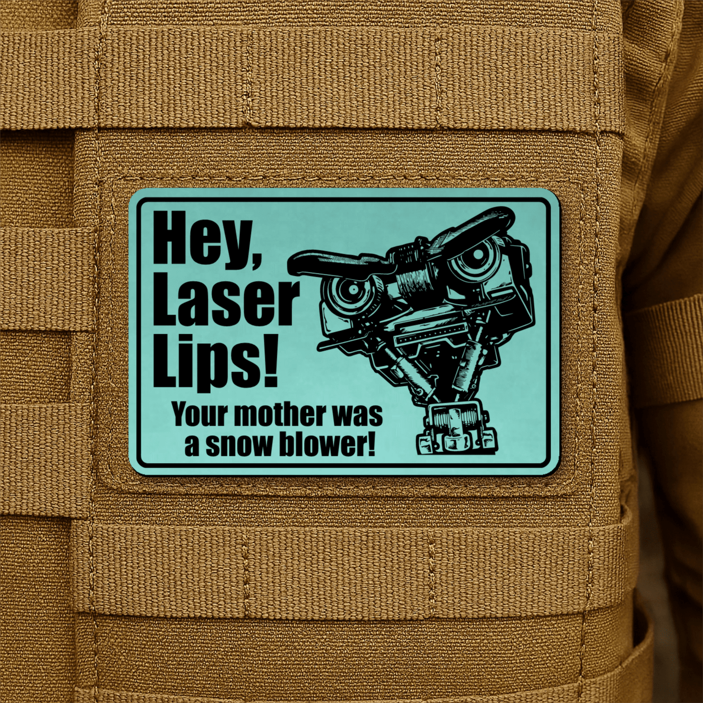 Hey Laser Lips Morale Patch 2"x3" Hook & Loop | Made in USA - LoneStar Adhesive