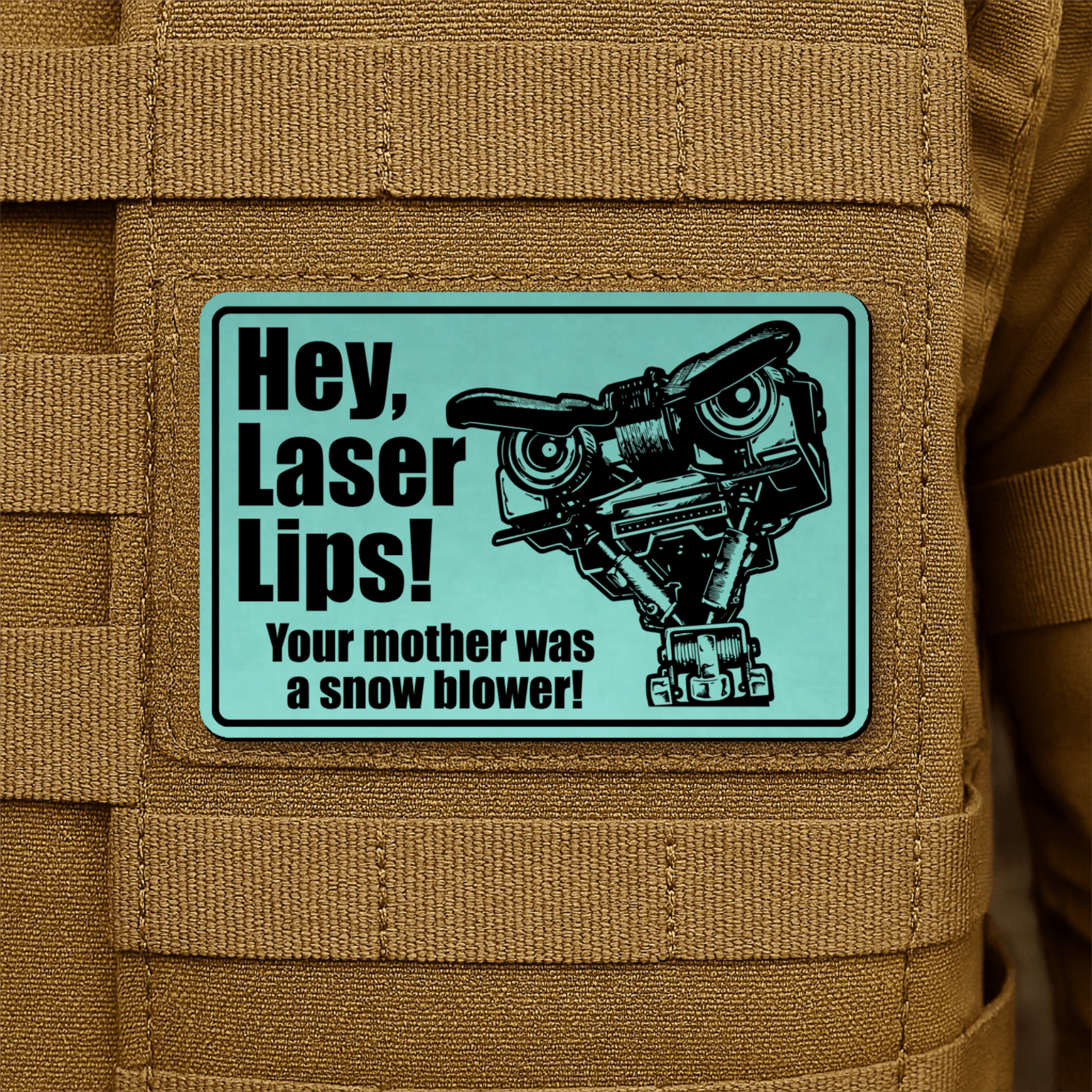 Hey Laser Lips Morale Patch 2"x3" Hook & Loop | Made in USA - LoneStar Adhesive