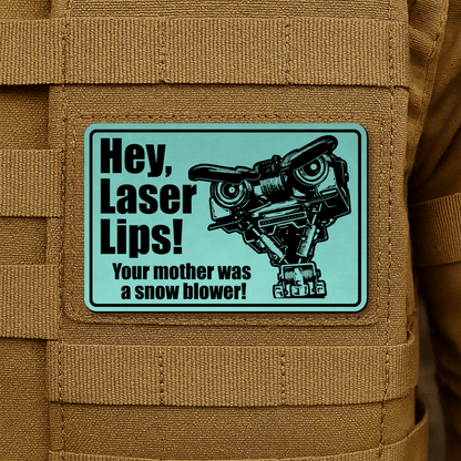 Hey Laser Lips Morale Patch 2"x3" Hook & Loop | Made in USA - LoneStar Adhesive