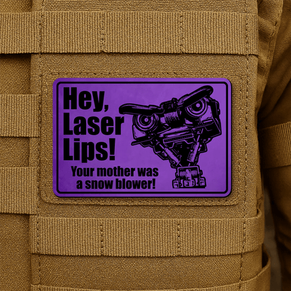 Hey Laser Lips Morale Patch 2"x3" Hook & Loop | Made in USA - LoneStar Adhesive