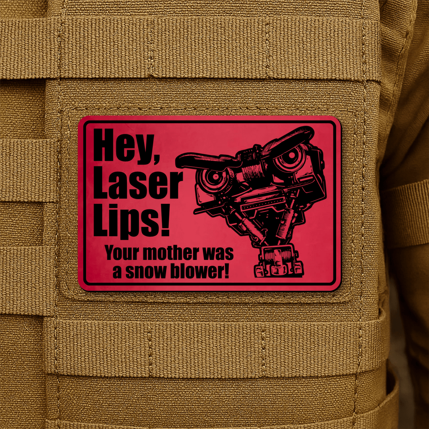 Hey Laser Lips Morale Patch 2"x3" Hook & Loop | Made in USA - LoneStar Adhesive