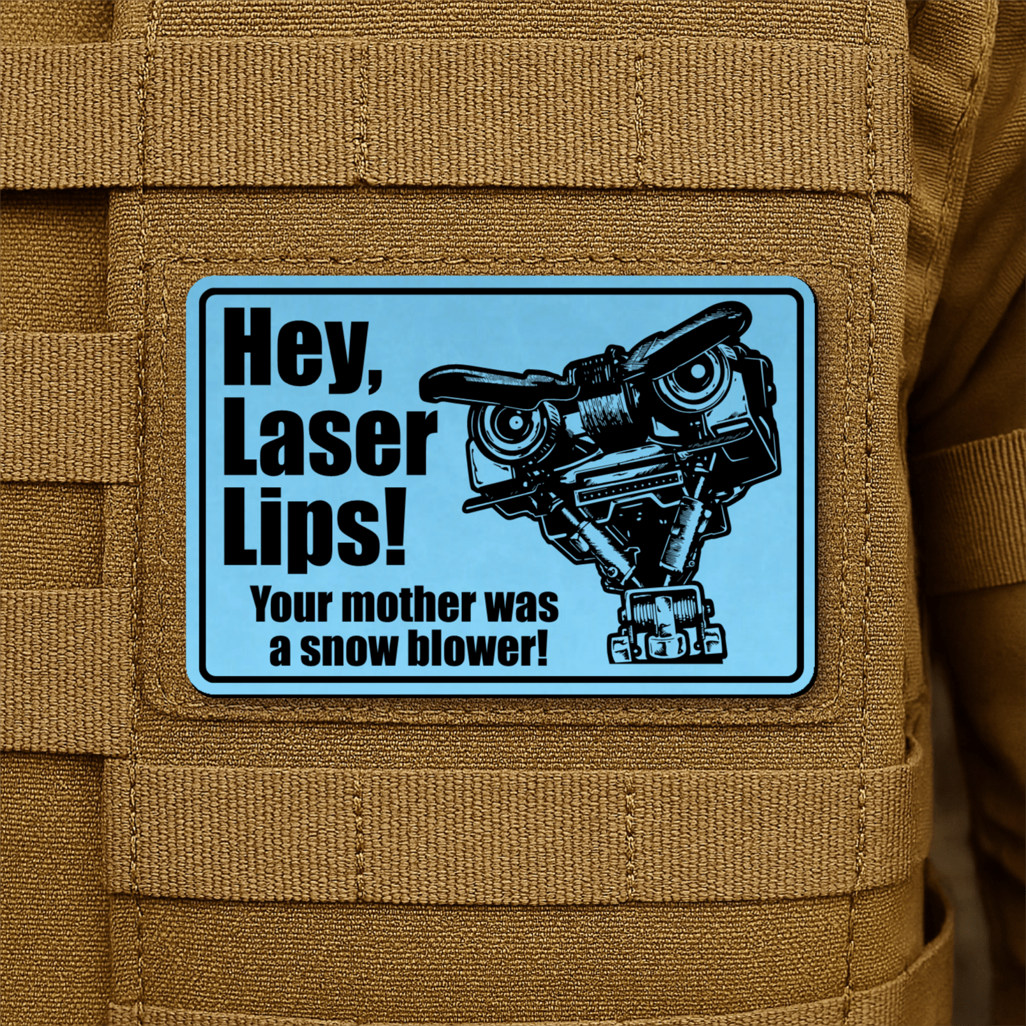 Hey Laser Lips Morale Patch 2"x3" Hook & Loop | Made in USA - LoneStar Adhesive