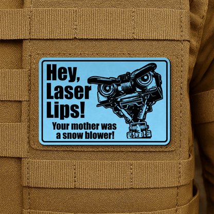 Hey Laser Lips Morale Patch 2"x3" Hook & Loop | Made in USA - LoneStar Adhesive
