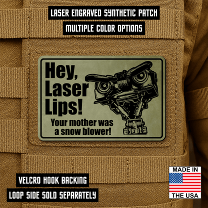 Hey Laser Lips Morale Patch 2"x3" Hook & Loop | Made in USA - LoneStar Adhesive