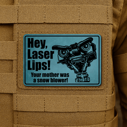 Hey Laser Lips Morale Patch 2"x3" Hook & Loop | Made in USA - LoneStar Adhesive