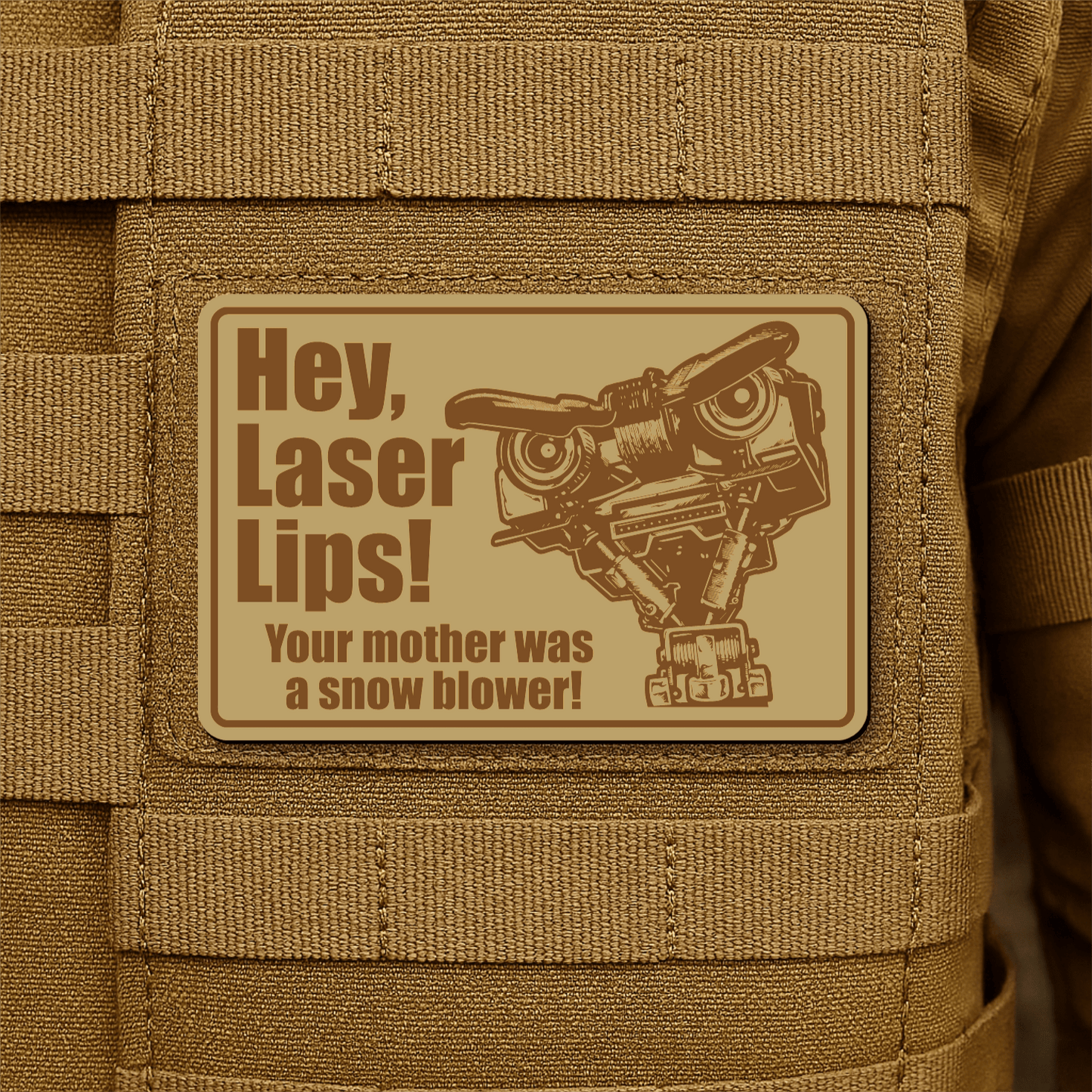Hey Laser Lips Morale Patch 2"x3" Hook & Loop | Made in USA - LoneStar Adhesive