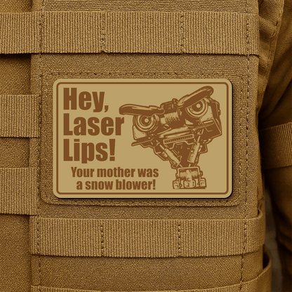 Hey Laser Lips Morale Patch 2"x3" Hook & Loop | Made in USA - LoneStar Adhesive