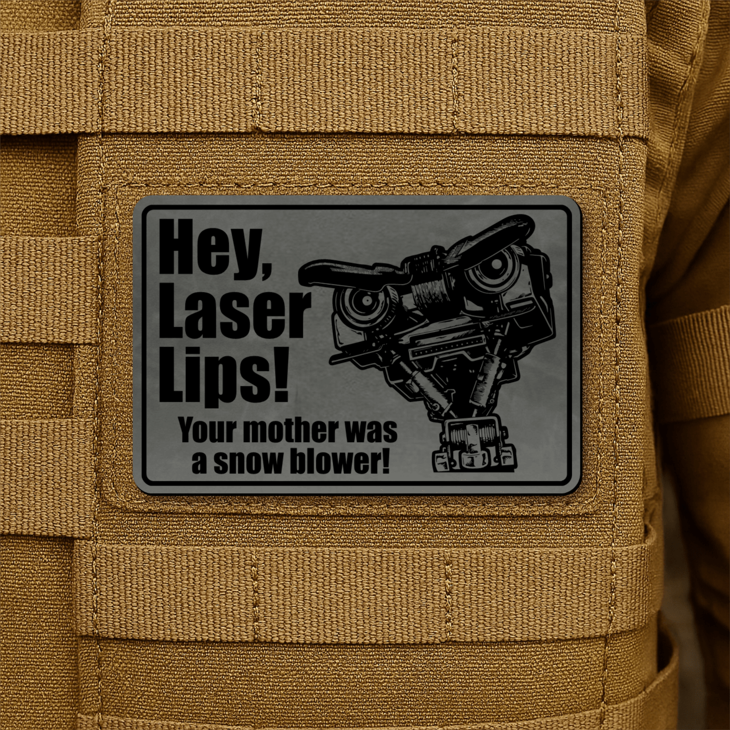 Hey Laser Lips Morale Patch 2"x3" Hook & Loop | Made in USA - LoneStar Adhesive