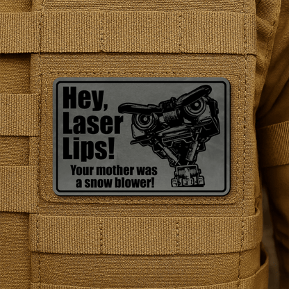 Hey Laser Lips Morale Patch 2"x3" Hook & Loop | Made in USA - LoneStar Adhesive