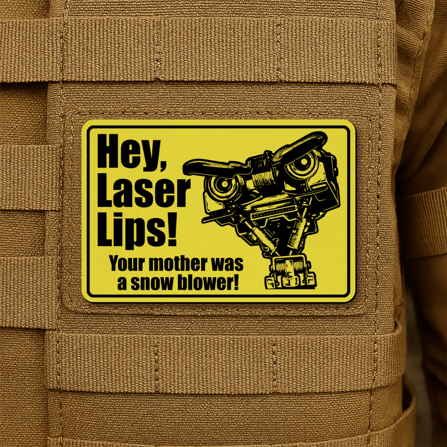 Hey Laser Lips Morale Patch 2"x3" Hook & Loop | Made in USA - LoneStar Adhesive