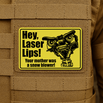 Hey Laser Lips Morale Patch 2"x3" Hook & Loop | Made in USA - LoneStar Adhesive
