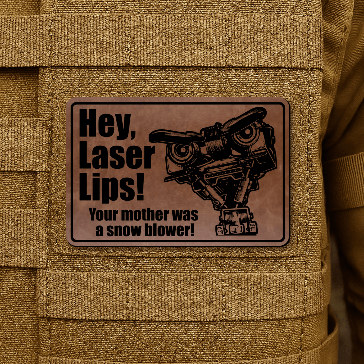 Hey Laser Lips Morale Patch 2"x3" Hook & Loop | Made in USA - LoneStar Adhesive