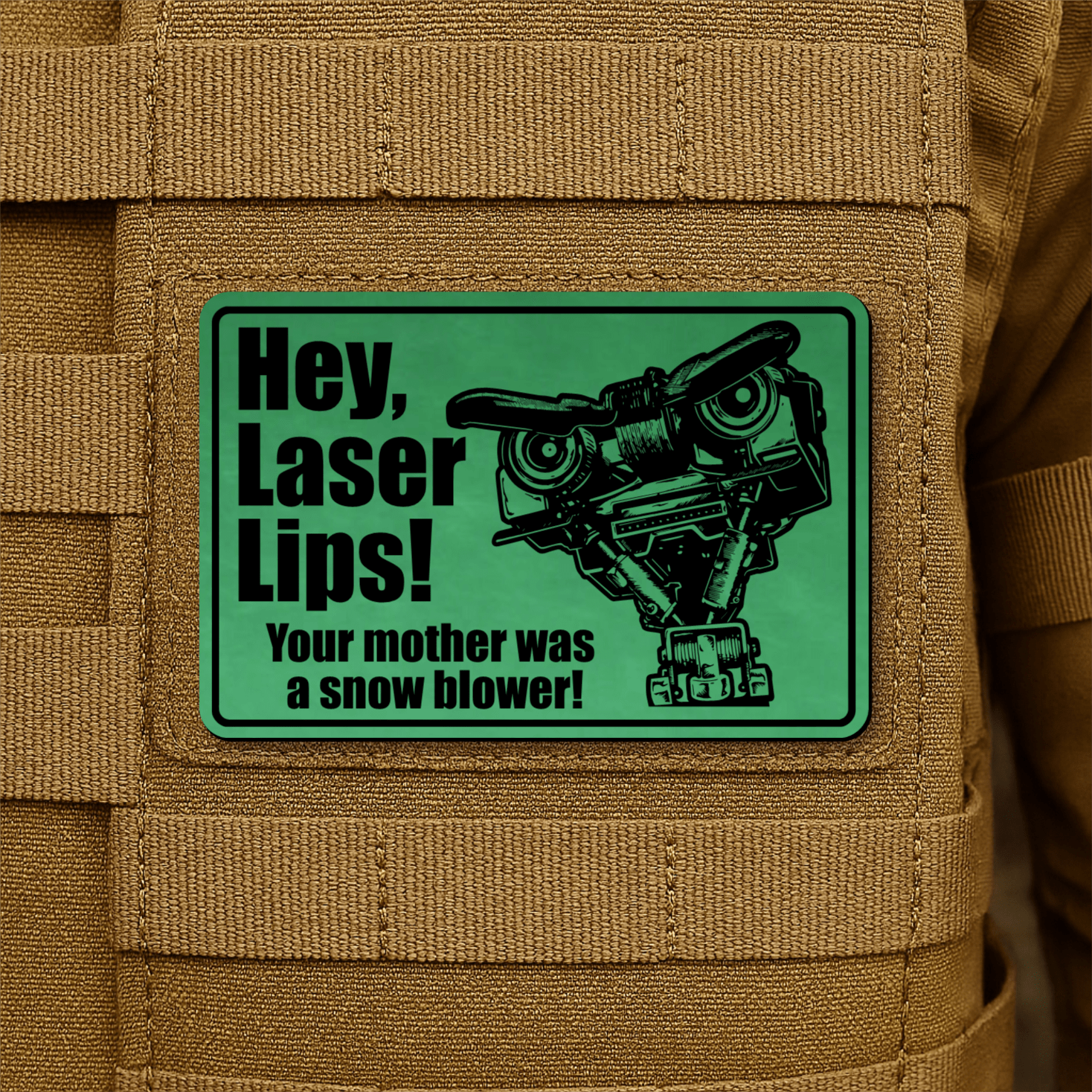 Hey Laser Lips Morale Patch 2"x3" Hook & Loop | Made in USA - LoneStar Adhesive
