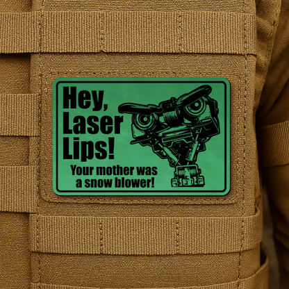Hey Laser Lips Morale Patch 2"x3" Hook & Loop | Made in USA - LoneStar Adhesive